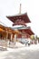 Narita, Japan - May 3, 2019 Great Peace Pagoda that is the building in Naritasan shinshoji temple.