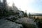 Naroznik, peak with lookout in the Table Mountains  Gory Stolowe , National Park, popular tourist attraction, Poland.