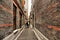 Narrow alley with brick walls, Xintiandi, Shanghai