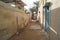 Narrow alley in Ras Al Khaimah. United Arab Emirates.