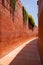 Narrow alleys with rammed earth wall