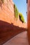 Narrow alleys with rammed earth wall