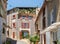 Narrow angle street in Valensole. Alpes de Haute Provence