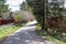 Narrow asphalt road on a sunny day