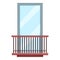 Narrow balcony icon, cartoon style