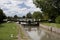 Narrow boat lock 48, Caen Hill, Wiltshire