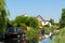 Narrow boats and barges Bridgwater and Taunton Canal Somerset England UK