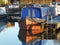 Narrow boats converted to houseboats moored in the marina at brighouse basin in west yorkshire