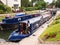 Narrow Boats in Marlow Lock, River Thames, England