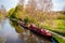 Narrow boats Î±Ï„ Grand Union Canal, in Watfrod, Greater London.