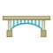 Narrow bridge icon, cartoon style