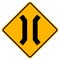 Narrow Bridge Traffic Road Sign,Vector Illustration, Isolate On White Background Label .EPS10