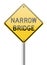 Narrow bridge traffic sign