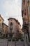 Narrow building in Brescia Old Town, Lombardy, Italy