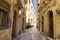 Narrow Charming Street in Senglea, Malta