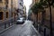Narrow city street with in naples spanish quarter in italy