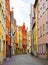 Narrow cobbled street in Landshut, Germany