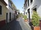 Narrow cobblestone paved street in Funchal