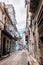 Narrow cobblestone street in Old Havana in Cuba