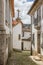 Narrow cobblestoned street in historical town Amarante