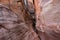 Narrow and colorful Red rock slot canyon in Utah, USA