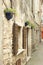 Narrow, colorful street of the resort town of Umag, Europe, Croatia.