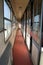 Narrow corridor in old train