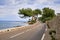 Narrow curved road along the Cote D`Azur