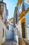 The narrow curved street in old Cordoba, Spain