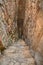 Narrow and dark alley in Atessa, Abruzzo, Italy