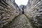 Narrow entrance ramp to the ruins of Kuelap near Chachapoyas, Peru