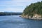 Narrow ferry passage between the Gulf Islands