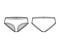 Narrow front Brief underwear technical fashion illustration with elastic waistband Athletic-style skin-tight trunks