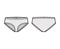 Narrow front Brief underwear technical fashion illustration with elastic waistband Athletic-style skin-tight trunks