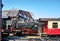 Narrow-gauge railway and railway wagons at a train station in Wernigerode. Steam locomotive in the Harz. Saxony-Anhalt, Germany