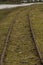 Narrow gauge in spring cloudy day in Grube Tannenberg in Krusne mountains