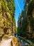 Narrow gorge under Kamienczyk waterfall in Giant Mountains, Poland