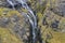 Narrow Gorge Waterfall Aerial