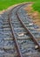 Narrow guage railroad tracks in Agnew Park, Stranraer, Scotland, United Kingdom