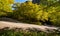 Narrow hairpin bend in Smugglers Notch in Vermont