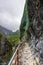 The narrow hiking trail clings to the edge of the cliff, offering a thrilling adventure. The famous hiking trails in the Taroko