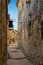 The narrow hilly street