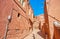 The narrow hilly street in Abyaneh mountain village