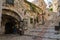 The narrow hilly street in Eze