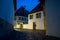 Narrow historical alley in the old town of Bamberg at night,World Heritage Site City of Bamberg,Germany