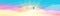 Narrow horizontal vector banner with realistic pink-blue sky