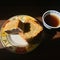 The narrow light of the morning shines on the moon cakes. Details.