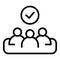 Narrow market workgroup icon, outline style