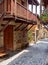 The narrow mediaeval street of old Kakopetria. Nicosia District. Cyprus