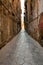 Narrow medieval stone street in old Palermo
